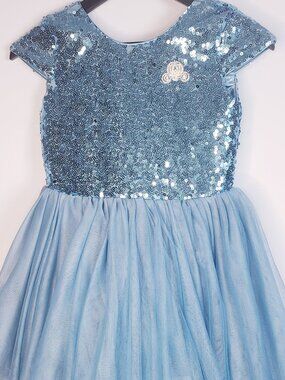Disney Store Cinderella Party Dress Up Costume Sz 7/8 Tulle Sequin Fancy